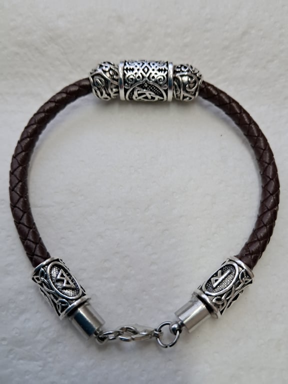 Viking Rune Leather Bracelet 