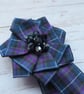 Pride of Scotland Purple & Navy Tartan Ribbon Ruffle Celtic Brooch Pin  - Image 3