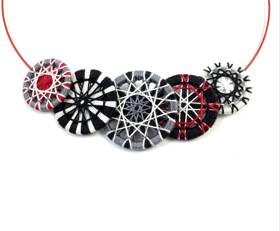 Textile Button Necklace