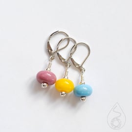 Lampwork Stitch Markers - Pansexual Pride