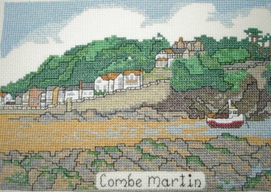 Combe Martin in Devon cross stitch chart