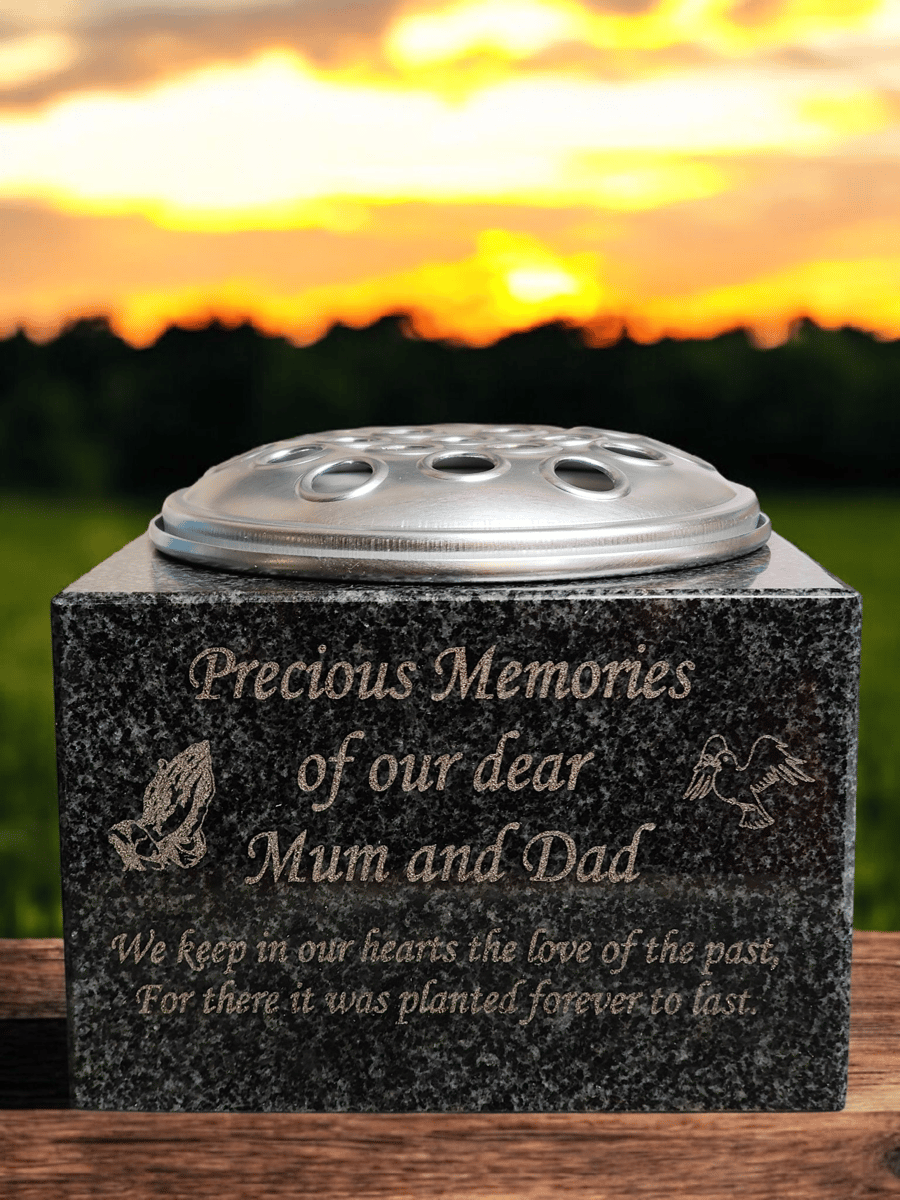 Personalised Granite Memorial Vase Grave Vase Grave Flowerpot