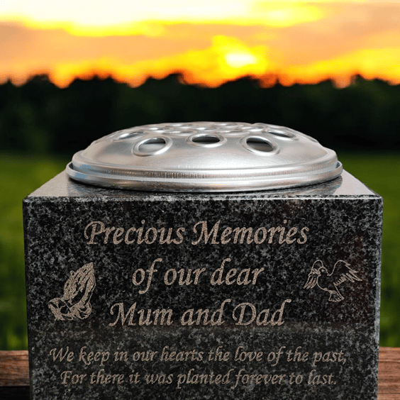 Personalised Granite Memorial Vase Grave Vase Grave Flowerpot