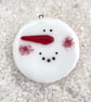 Fused Glass Snowman Decoration - Image 2