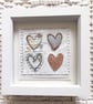 Four Little Wire Love Hearts Copper on Silver Handmade Artwork. How Lovely!!! XX - Image 1