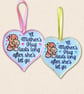 A Mother's Hug Heart Hanger - Embroidered Felt Hanging Decoration for Mum
