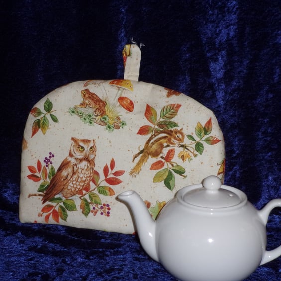 Owls and Autumn Leaves Small Tea Cosy