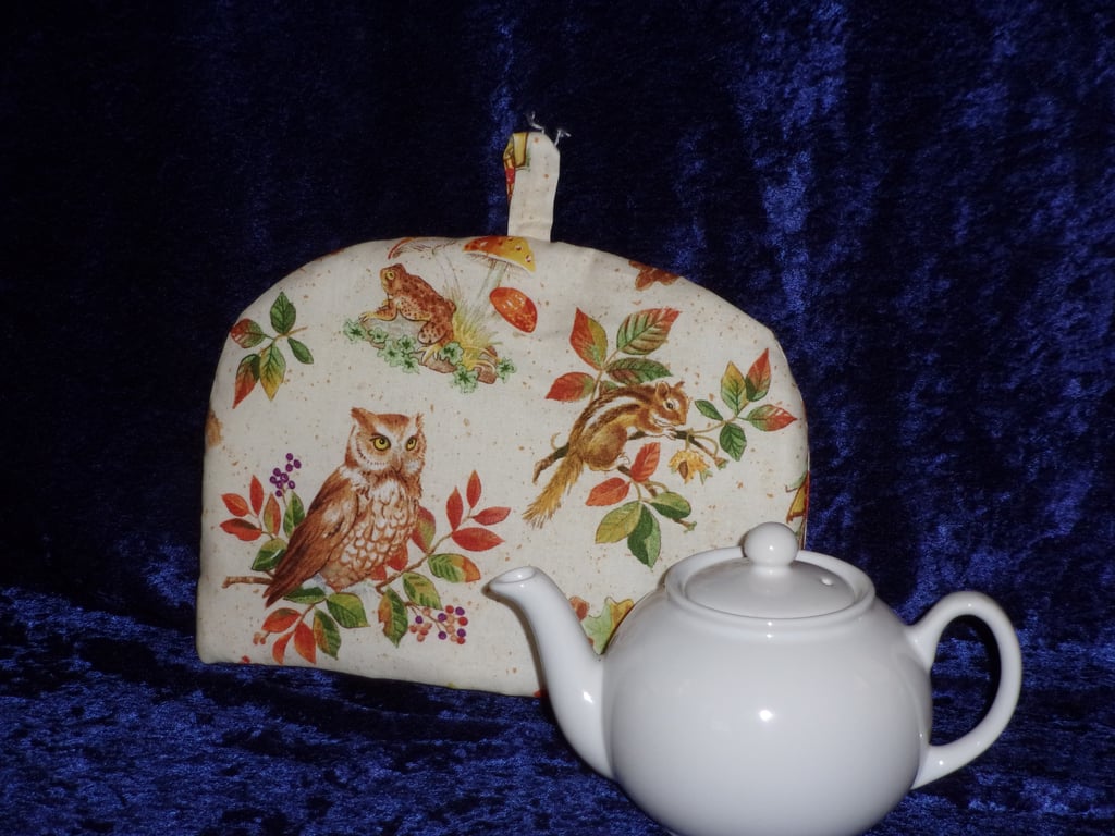 Owls and Autumn Leaves Small Tea Cosy