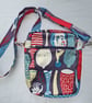Handmade essentials crossbody bag Stig Linberg "Pottery" fabric