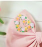 Big Sis,Lil Sis Floral spring hand Embroidered Matching Pink Bow Set - Image 4