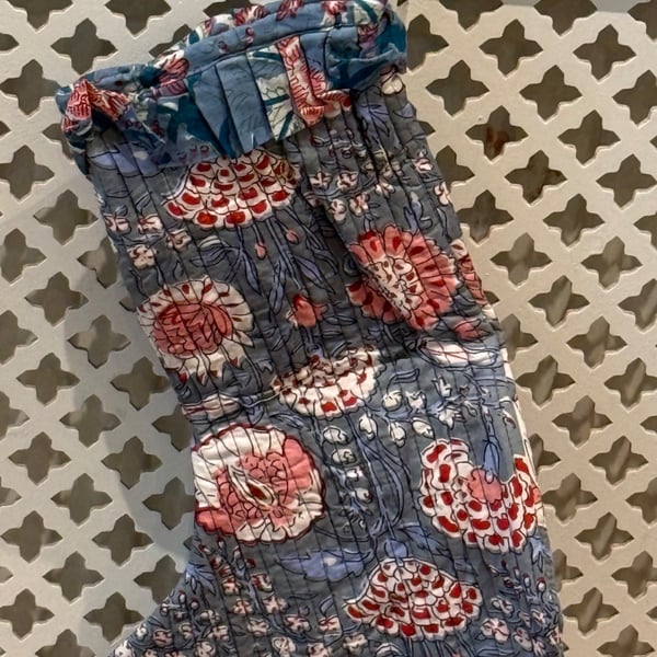 Quilted Cotton HandBlock Printed Christmas Stocking