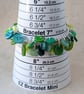 Green button bracelet with silver plated chain and toggle clasp - Image 10
