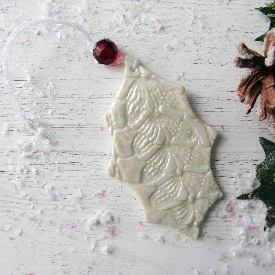 Mother of Pearl Holly decoration