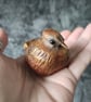 Little Bird Sculpture, Russet Gold Baby Fledgling Ornament - Image 1