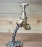 Handmade Floating Tap Sculpture - Recycled Metal Art - Industrial Optical Illusi - Image 1