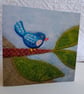 Blue Bird printed blank card, based on my own embroidered applique design - Image 3