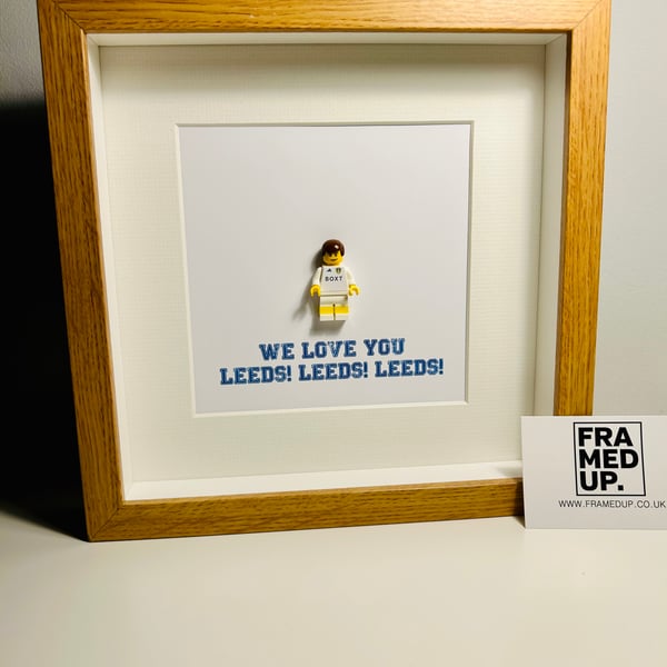 LEEDS UNITED FC - Framed custom Lego minifigure - footballer