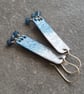 Blue enamel earrings, Rectangle earrings with ombre effect - Image 3