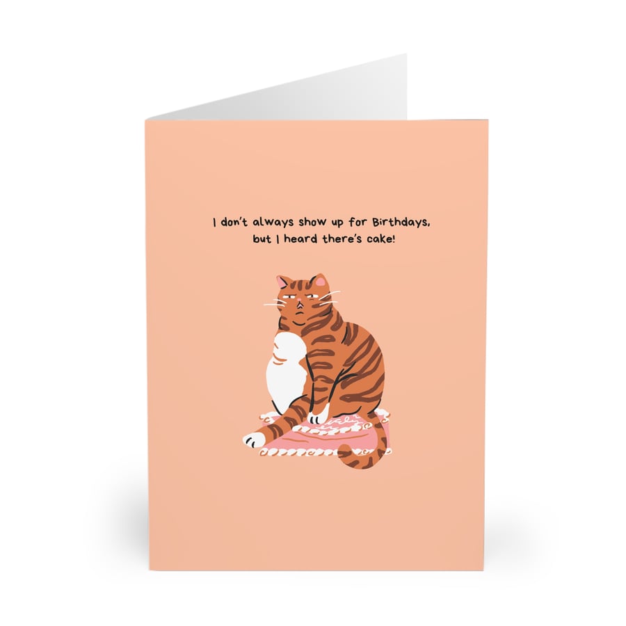 Funny Ginger Fat Cat Birthday Card Card from the Cat Orange Cat Birthday Card