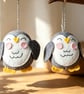 Handmade Penguin Felt Ornaments Set of Two Cute Winter Hanging Decorations - Image 2