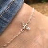 Honey Bee Sterling Silver anklet 10 to 11 inches