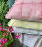Hand Printed Organic Cotton Oblong Cushion - FOLKI - Rose Pink - Image 2