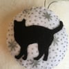 Black Cat Christmas White bauble, Christmas tree decoration, cat decor
