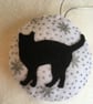 Black Cat Christmas White bauble, Christmas tree decoration, cat decor