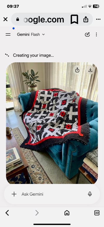 patchwork Poppies On Monochrome