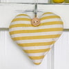 SAFFRON YELLOW STRIPED HEART - lavender or padded
