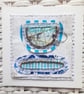 A Wire Blue & White Cup of Tea. Handmade Artwork. Perfect for Tea Lovers!!! - Image 1