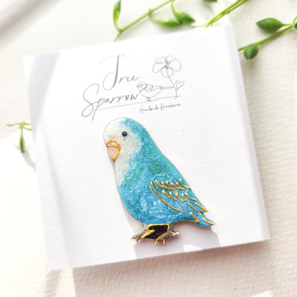 Hand-painted Love Bird Brooch