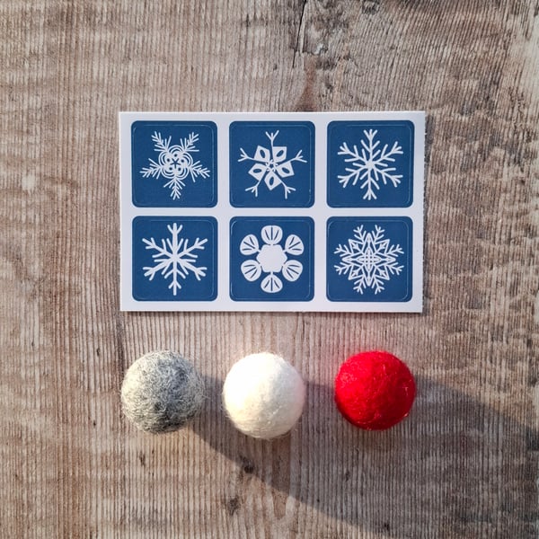 Snowflakes Envelope Stickers - Set of 6