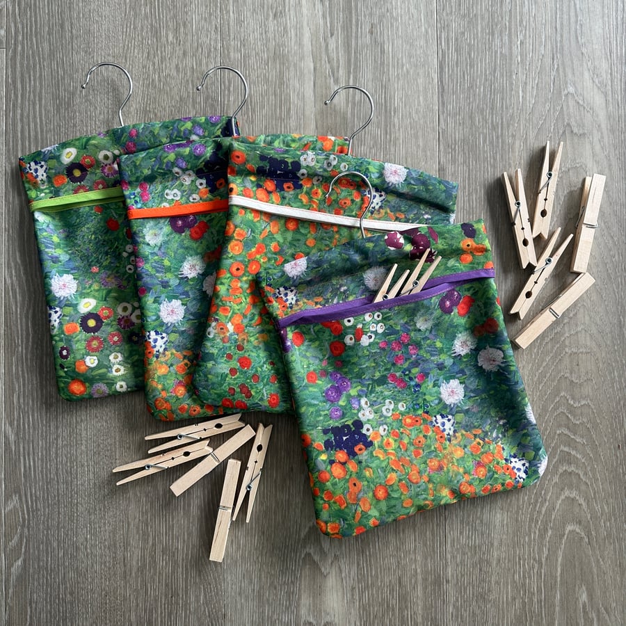 Handmade Peg Bag in Klimt Flower Garden Fabric
