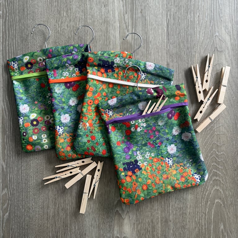 Handmade Peg Bag in Klimt Flower Garden Fabric