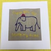 Cute friendship elephant card.