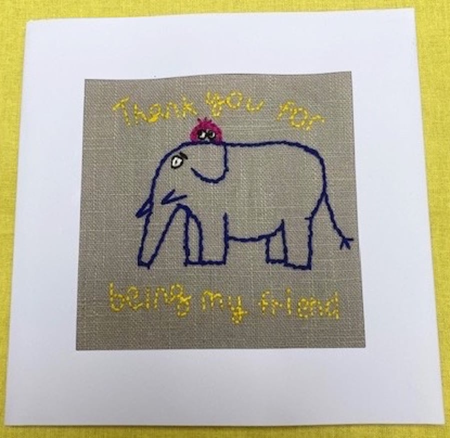 Cute friendship elephant card.