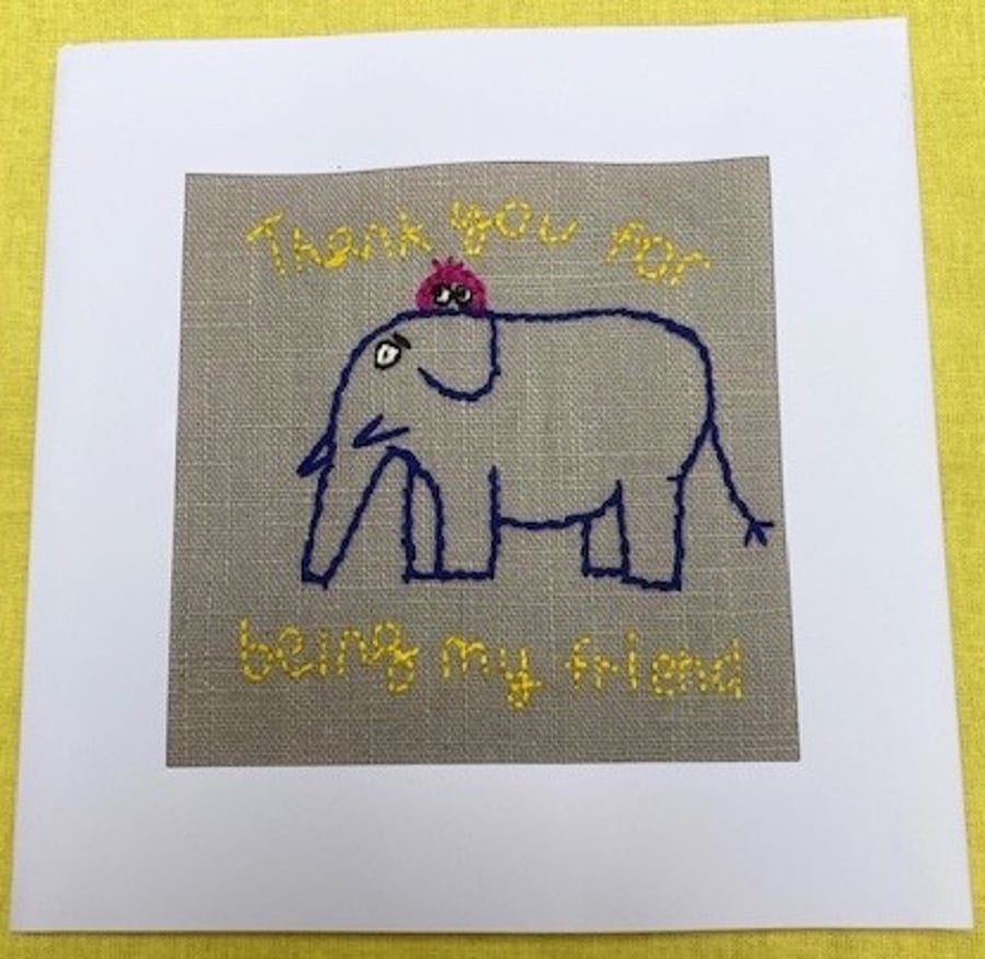 Cute friendship elephant card.