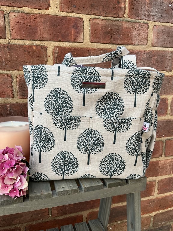 Black Tree Drawstring Insulated Lunch Bag