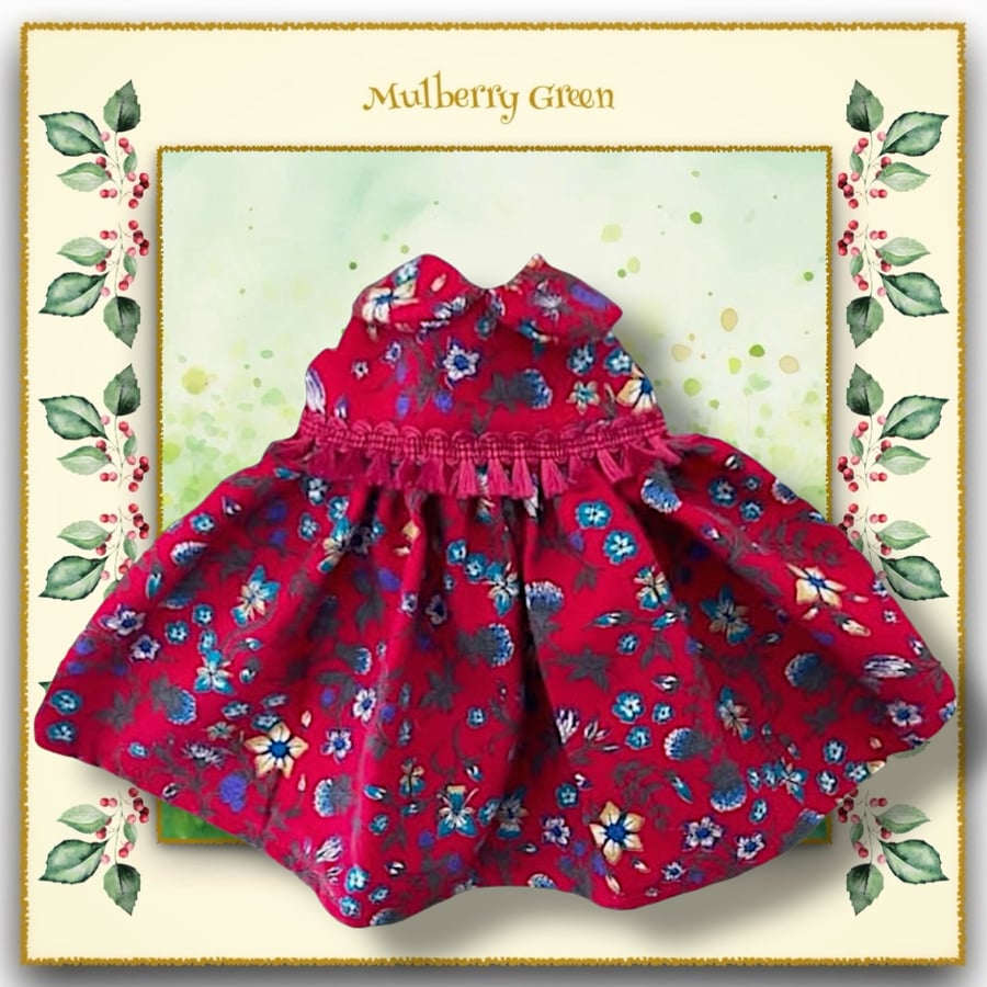 Scarlet Tasseled Christmas Dress 