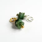 Genuine Emerald Charm - Green Gemstone Charm - May Birthstone