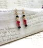 Pink Crystal Nutcracker Drop Earrings - Festive Ballet Christmas Jewellery - Image 6