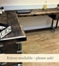 Corner Office Desk - Two Board, Custom Made Reclaimed Real Wood Tubes Pipes Pole - Image 5