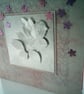 Cute fairy decoupage on orchid birthday card - Image 1