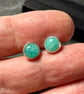 Amazonite stud earrings , sterling silver - Image 4