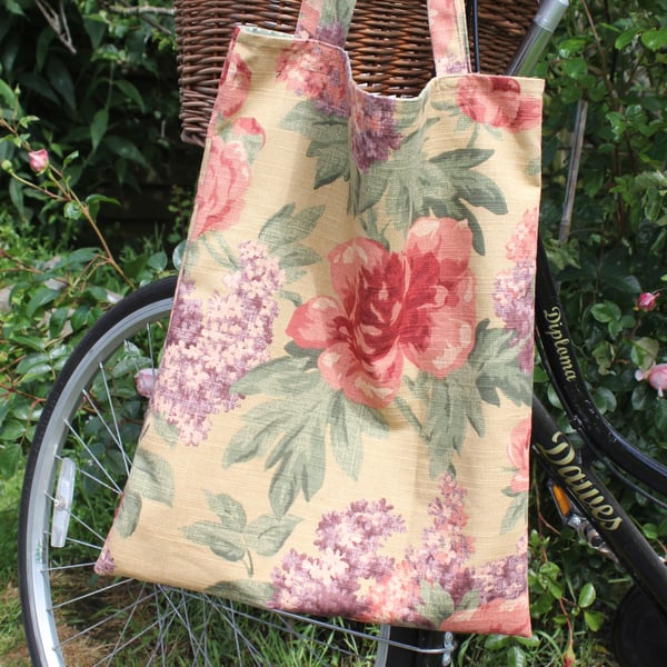Vintage floral shopper made from Sanderson 'Pangbourne' fabric - free postage