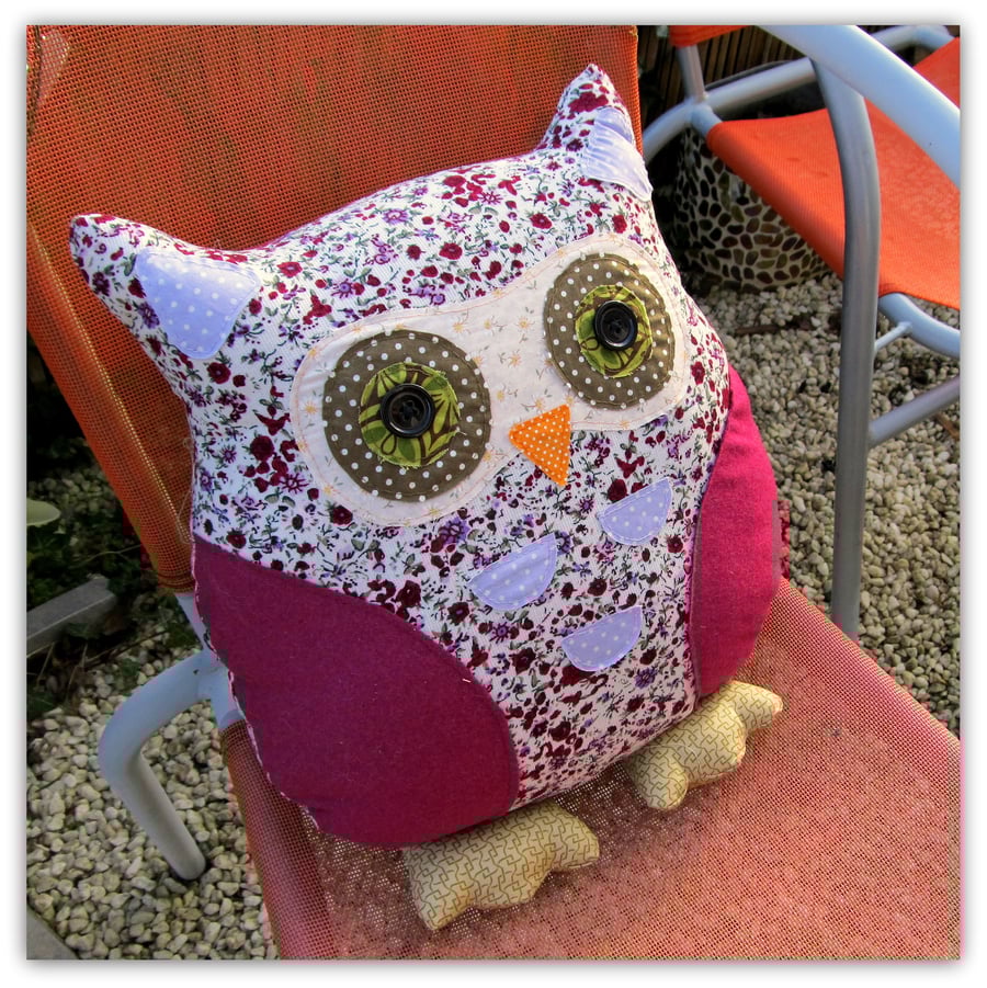  Mabel, large owl cushion.