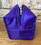 Purple Circles Quilted Fabric Box Shape Makeup Bag - Image 6