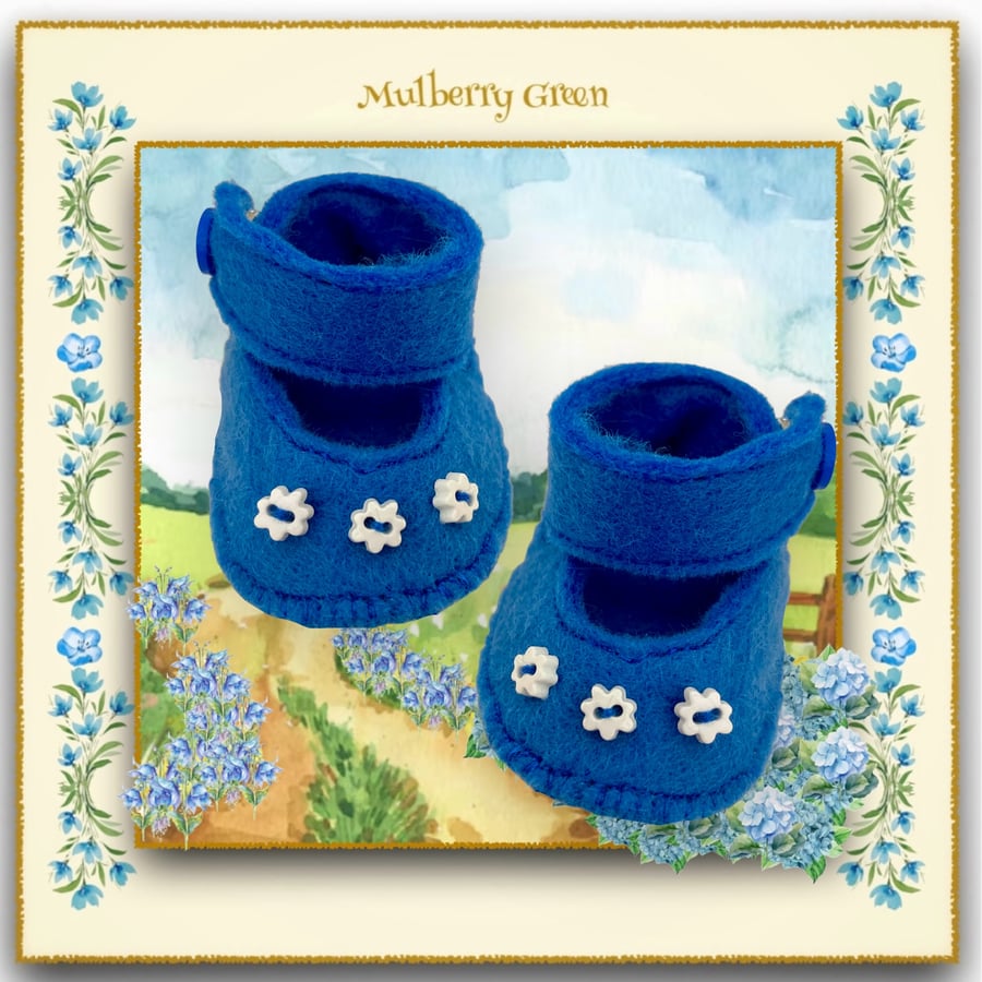 Cornflower Blue Flowered Shoes