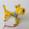 Miniature Terrier on Wheels – Vintage Style OOAK Sculptured  Dog Art